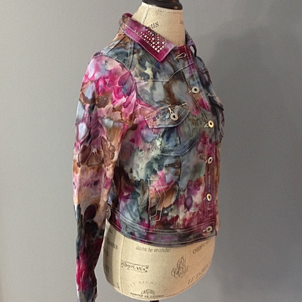 Hand Dyed Jean Jacket - Picture 2 of 5